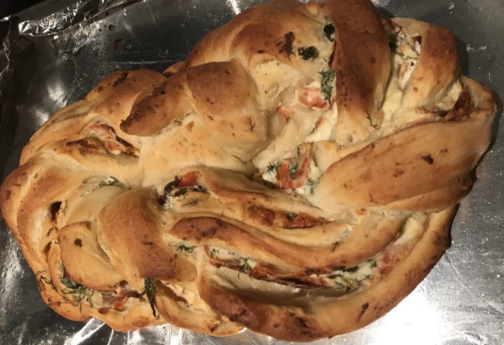 Salmon, Dill, Feta twisty bread