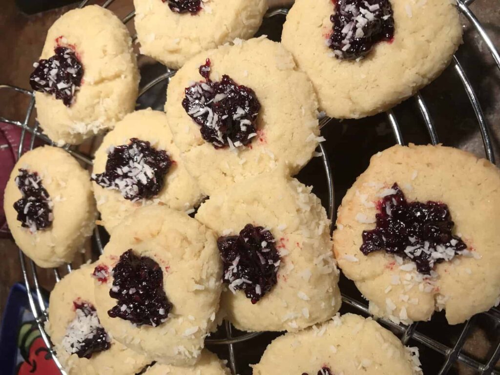 Blackberry Coconut Shortbread Cookies