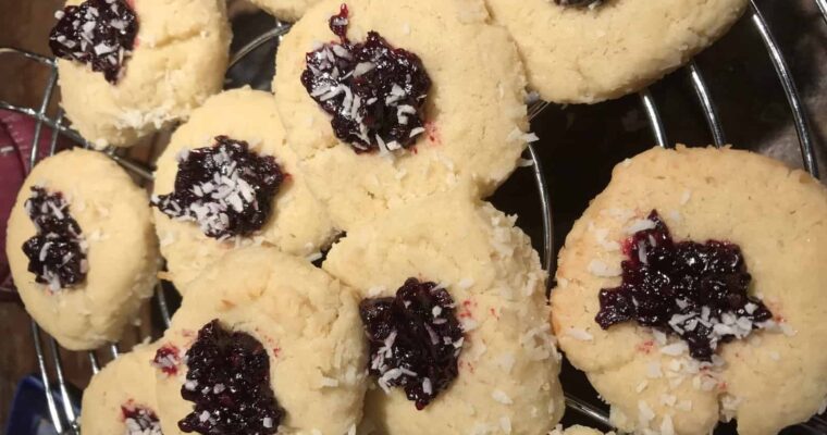 Blackberry Coconut Shortbread Cookies