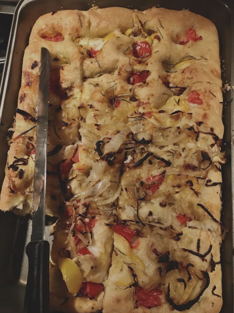 Focaccia with Caramelized Onions and Capers