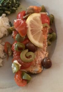 Delicious Tomato and Olive Baked Salmon