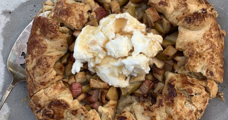 Galette with Salted Apples, Rhubarb and Maple Yoghurt