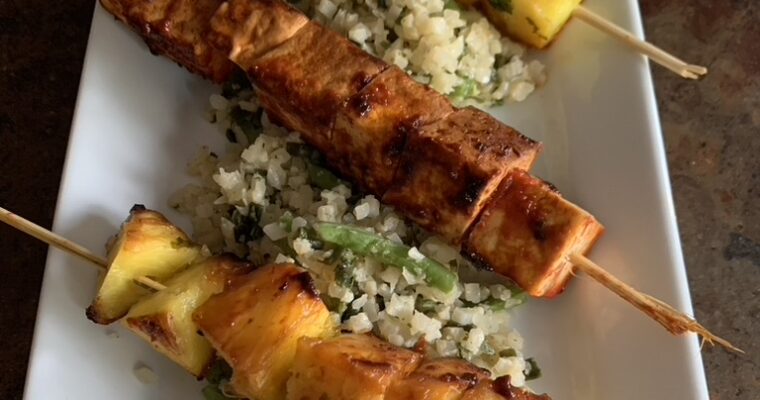 Sweet & Spicy Tofu w/pineapple and cauliflower rice