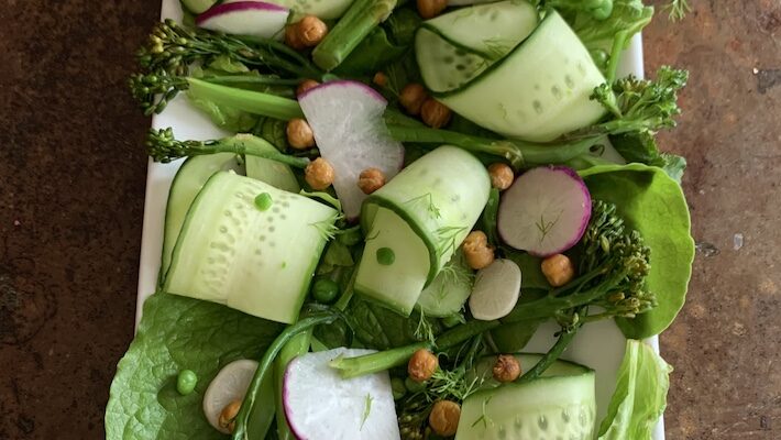 Zucchini & Veggie Salad with Crunchy chick peas